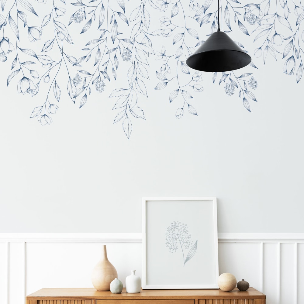 Papier peint panoramique florale, rose 150 x 250cm — Beyit