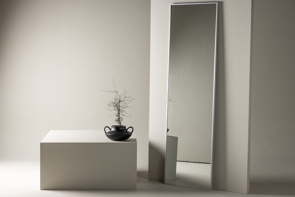 Miroir rectangulaire en aluminium 220x67cm - argent - Maisons du Monde