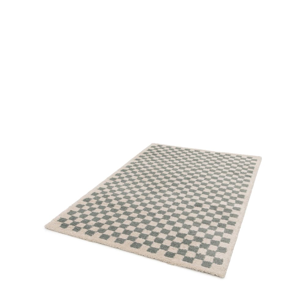 Tapis damiers - 120x170cm bleu polypropylène — vue 3