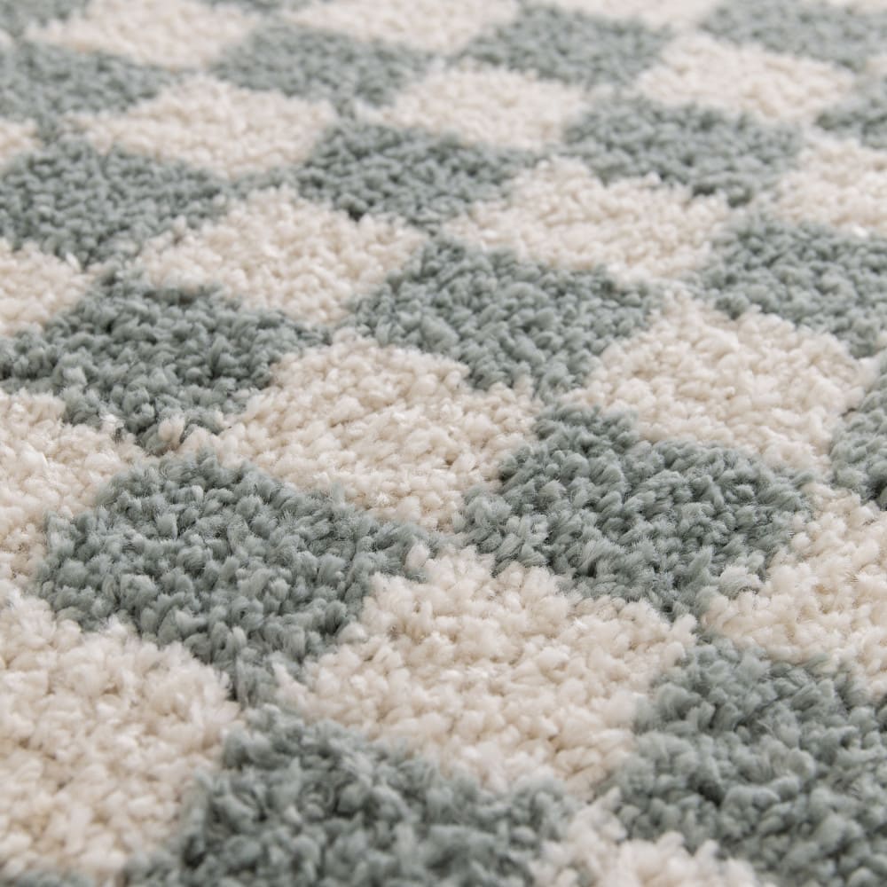 Tapis damiers - 120x170cm bleu polypropylène — vue 4