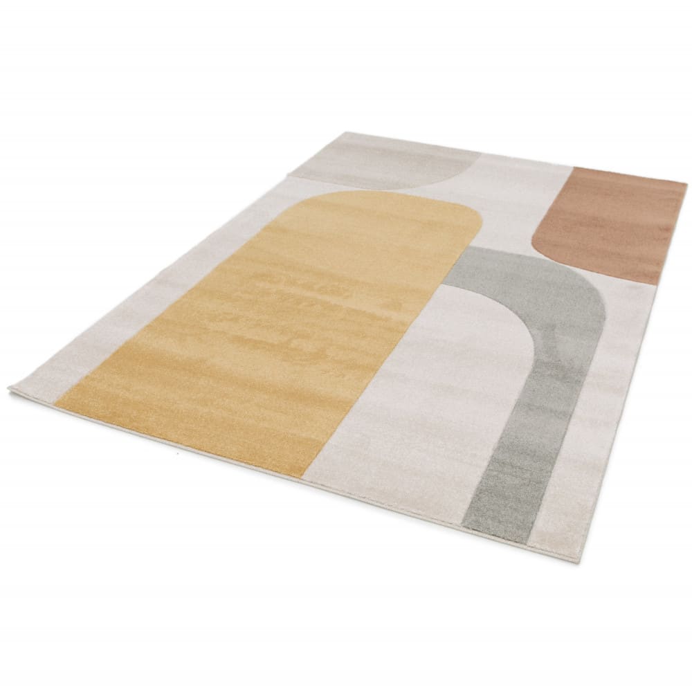 Tapis contemporain à motif géométrique - 160x230cm jaune polypropylène — vue 3