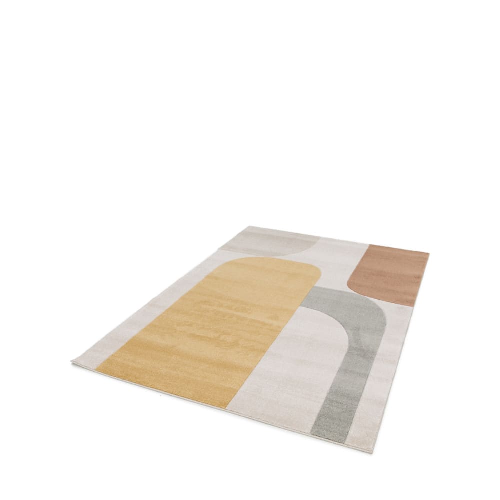 Tapis contemporain à motif géométrique - 120x170cm jaune polypropylène — vue 3