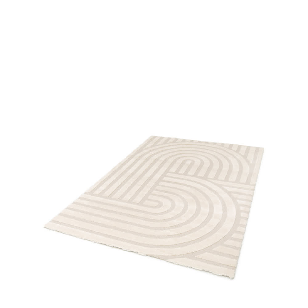Tapis contemporain à motif géométrique - 160x230cm écru polypropylène — vue 3