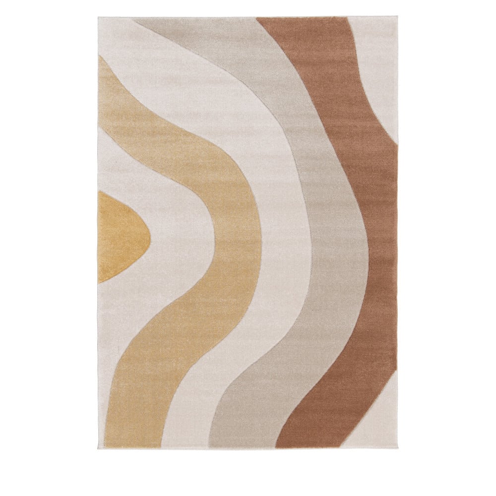 Tapis contemporain - 160x230cm Jaune Polypropylène