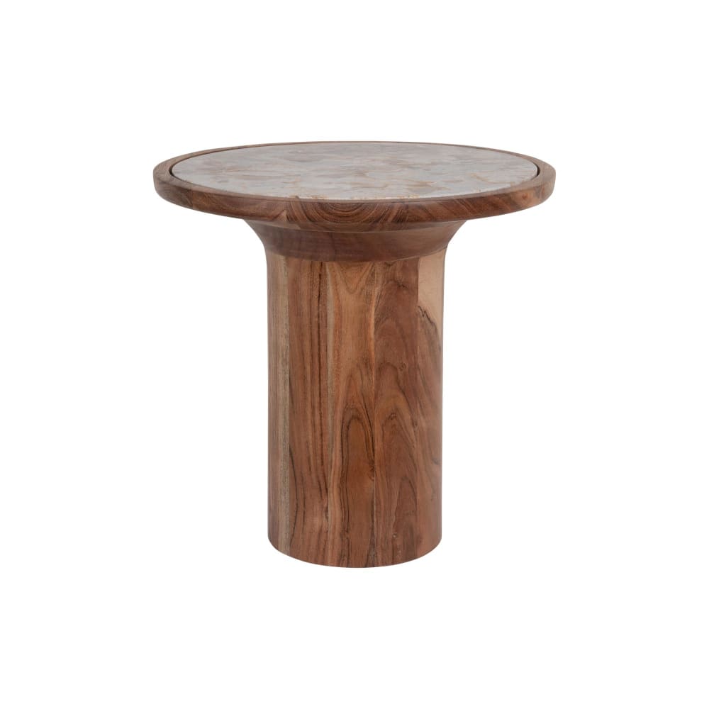 Table d'appoint bois de manguier brun Ø40cm