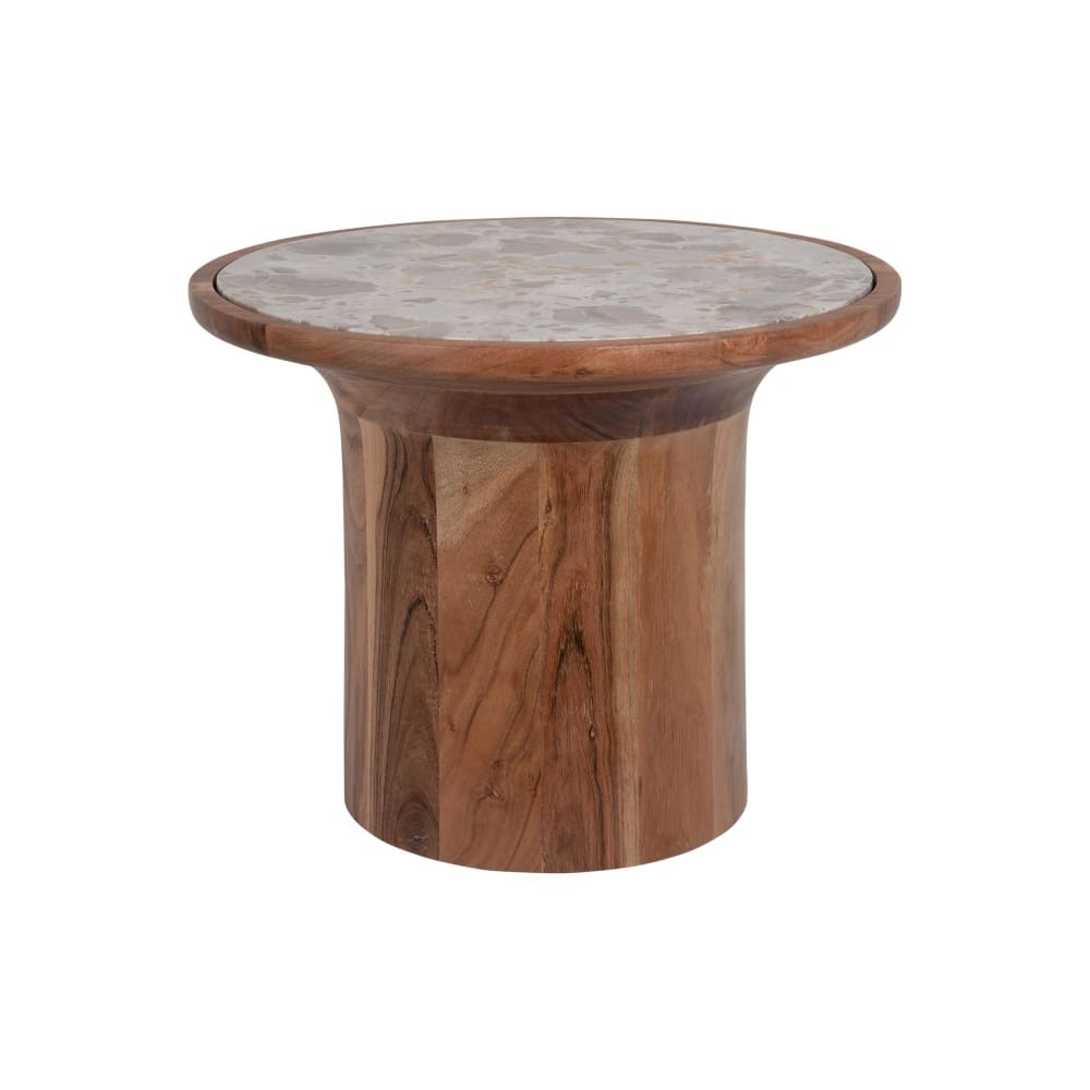 Table d'appoint bois de manguier brun Ø45cm