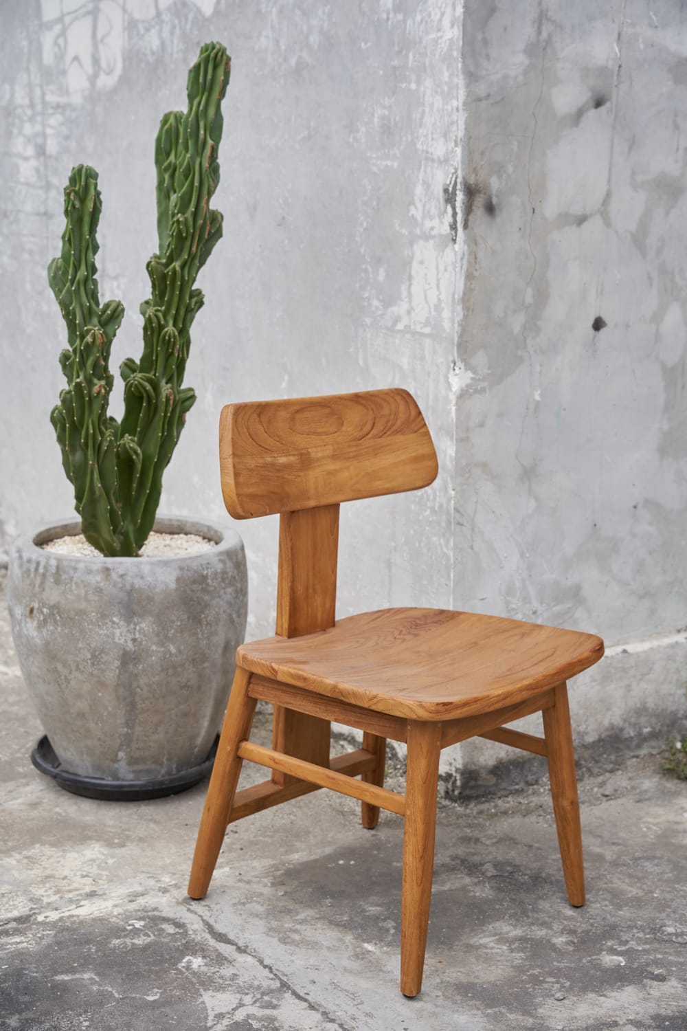 Bazar Bizar Esszimmerstuhl aus teakholz in braun, 51x49x83cm style seaside Beige