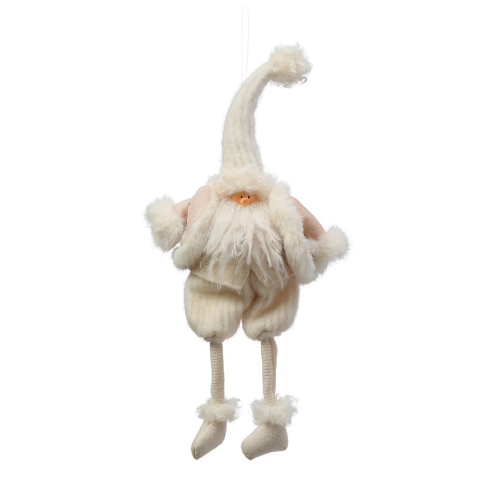 Suspension figurine père noël décorative artificielle crème H49
