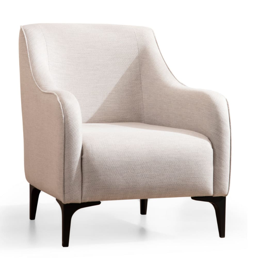 Fauteuil en tissu blanc cassé