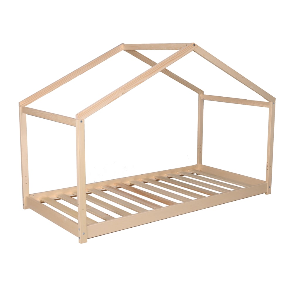 Weber industries - Lit cabane 90x190 sommier inclus beige