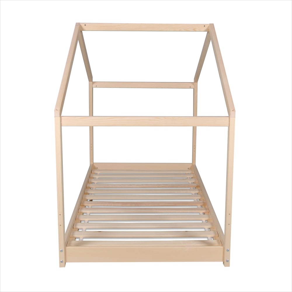 Lit cabane 90x190 sommier inclus beige (Weber industries) - Image 2
