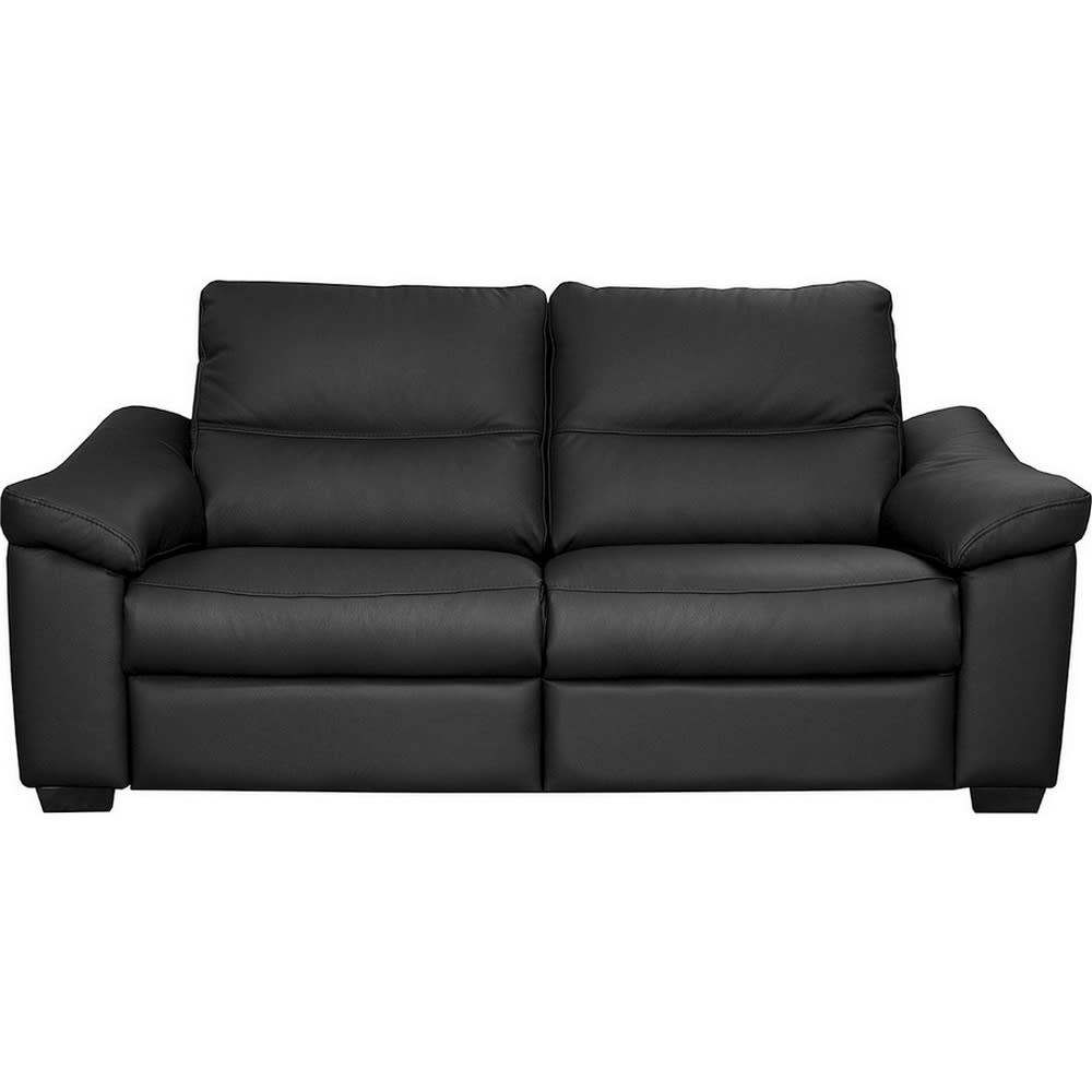 Canapé 2 places en cuir noir
