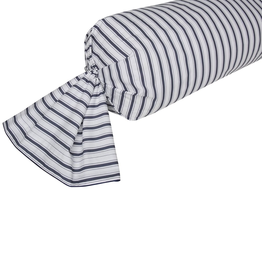 Taie de traversin coton bleu foncé 43x210 cm