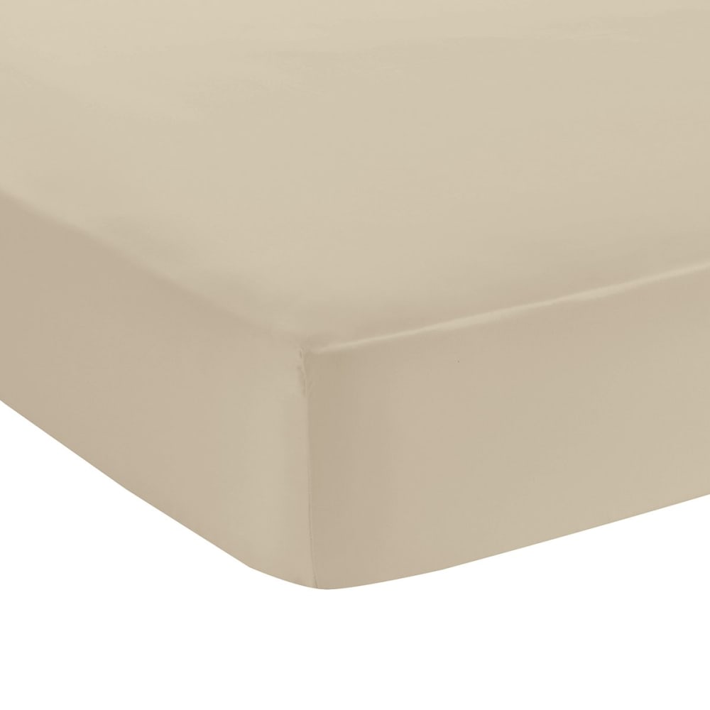 Drap housse coton beige 160x200 cm - Maisons du Monde
