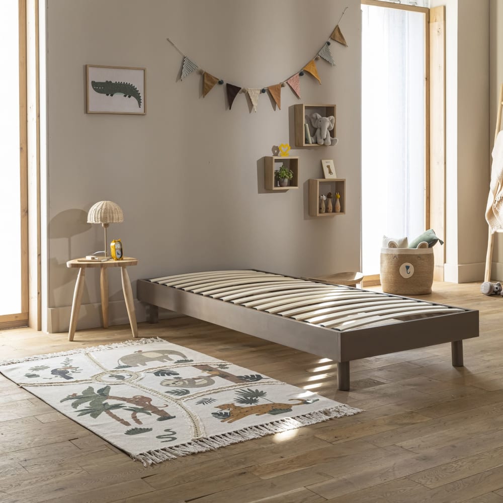 Sommier kit en bois massif 13 cm taupe 90x190 - Maisons du Monde