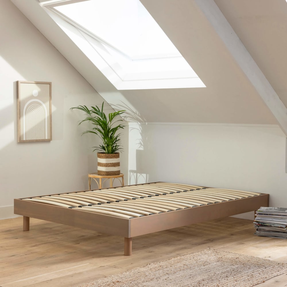 Sommier kit en bois massif 13 cm taupe 140x200 - Maisons du Monde
