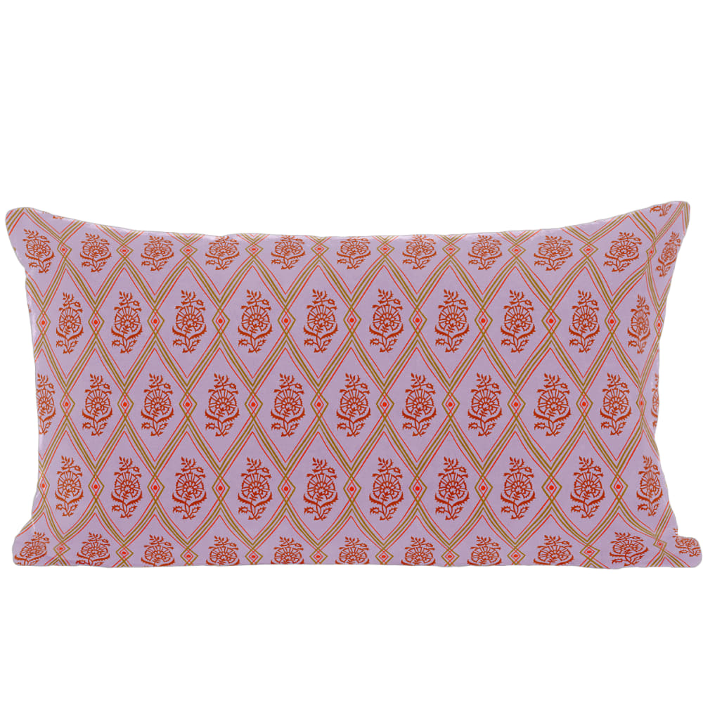 Vent de Bohème Housse de coussin motif graphique lila 30x50 cm style contemporain Violet Velours