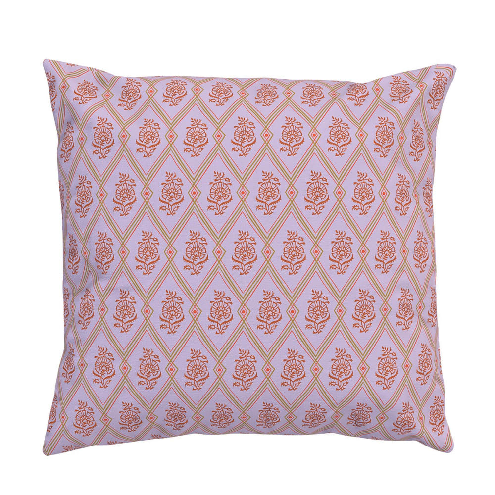 Vent de Bohème Kissenhülle aus Samt mit lila grafischem Muster style classic chic Violett Samt