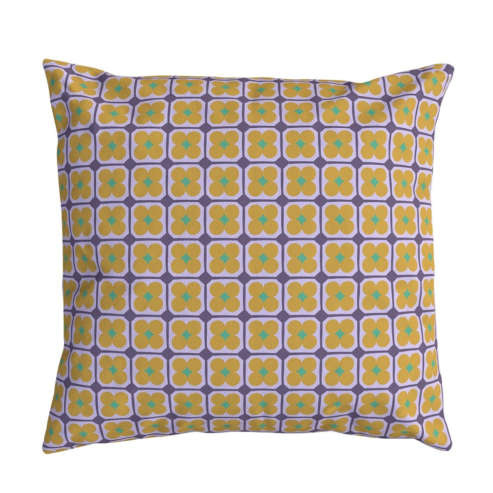 Vent de Bohème Housse de coussin velours, 45x45 cm, motif géométrique lila style classique chic Violet