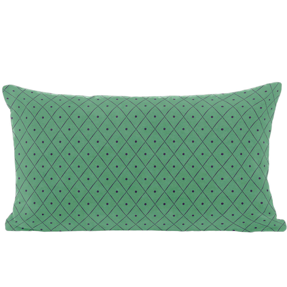 Housse de coussin motif graphique vert 30x50 cm