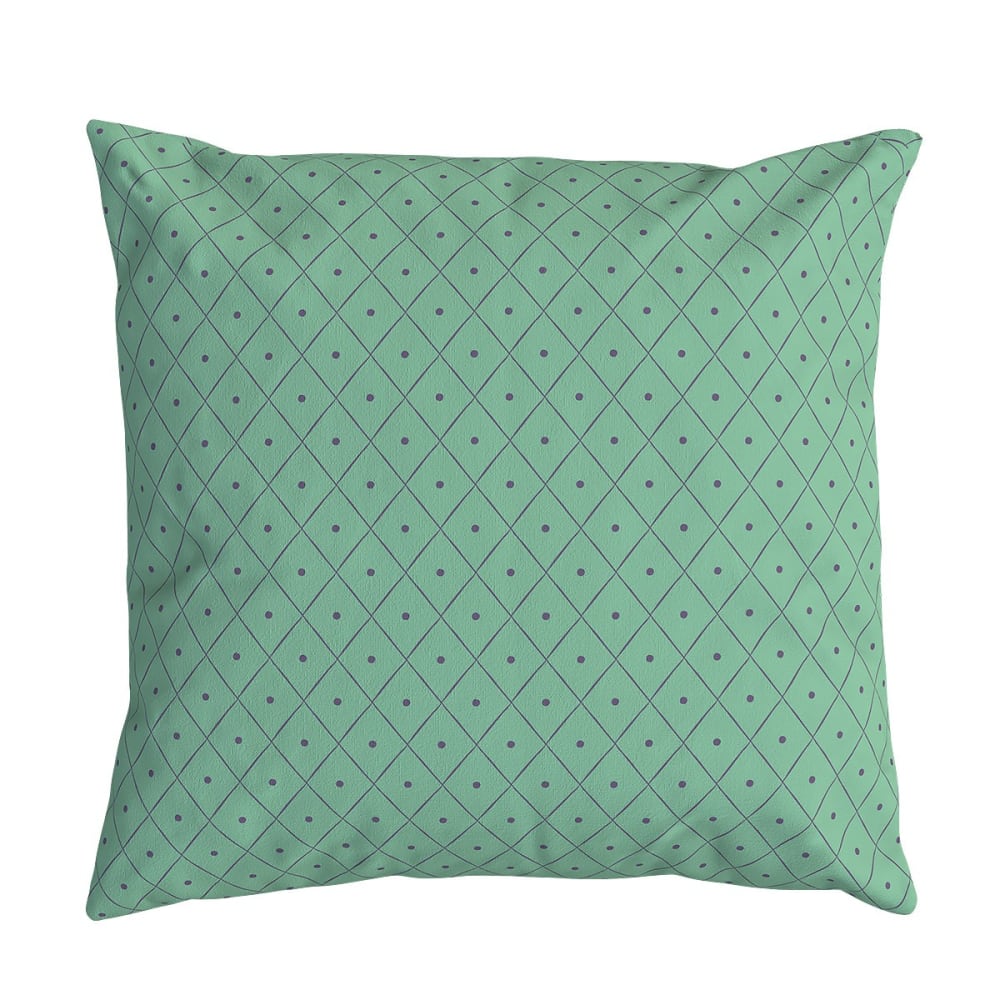Vent de Bohème Kissenhülle aus Samt mit grünem grafischem Muster style classic chic - Samt