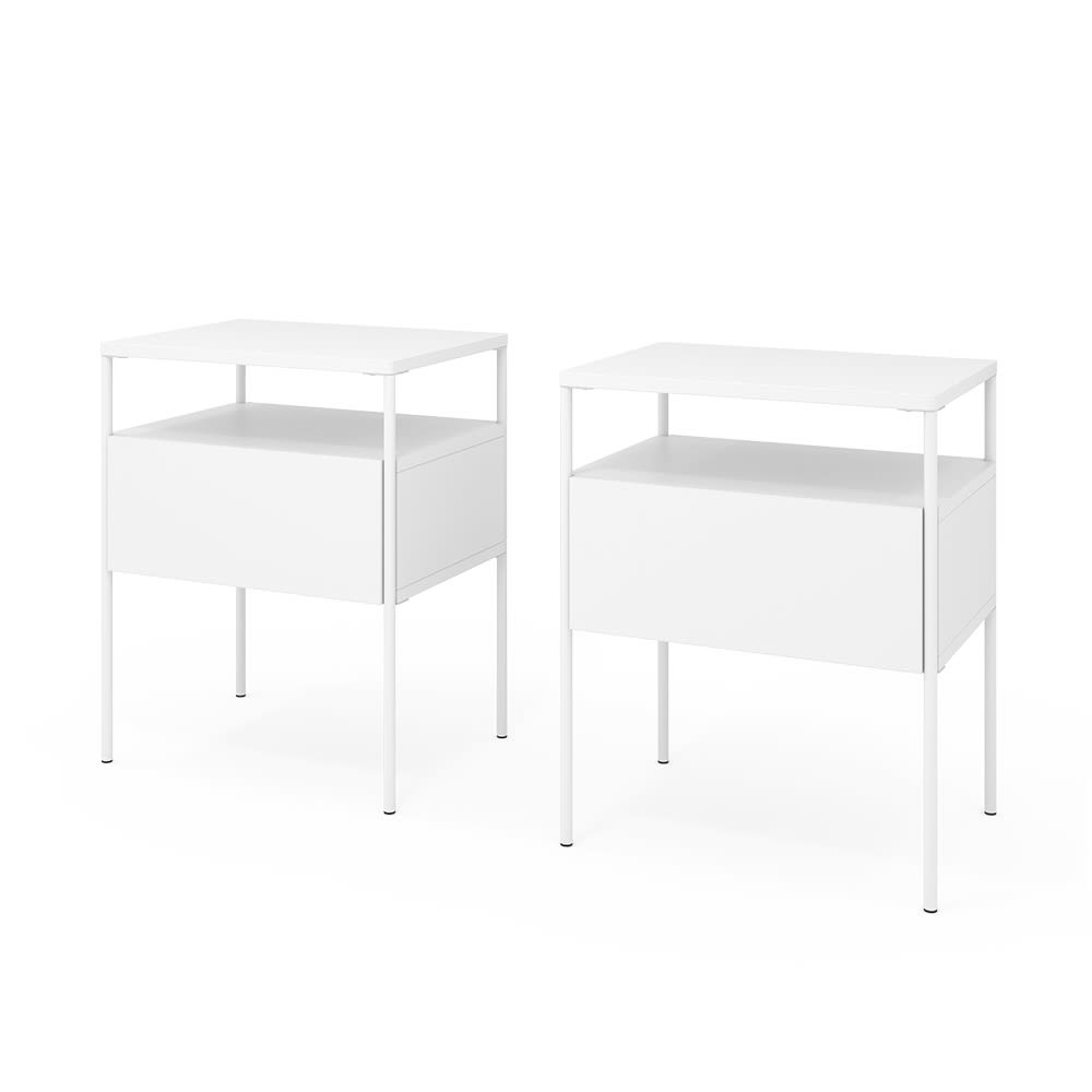 Table de chevet Lot de 2 Blanc 40x50cm