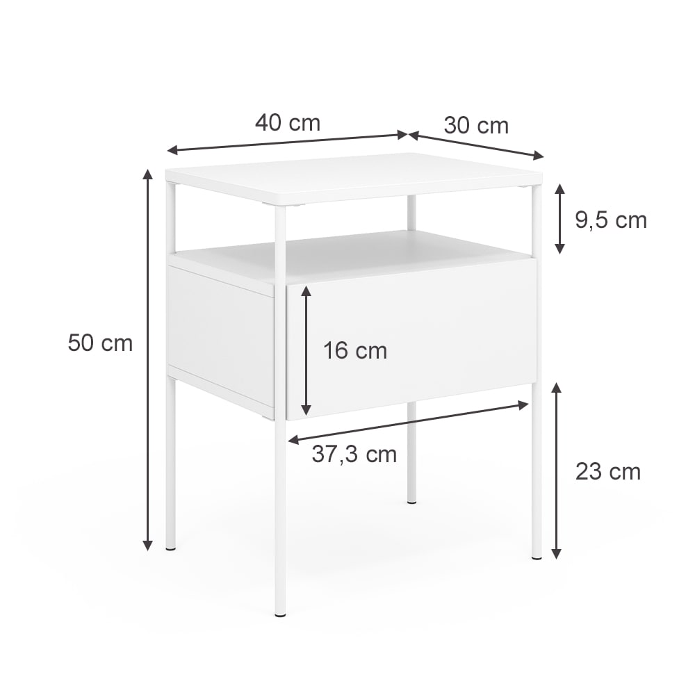 Nachttisch 2er Set Weiß 40x50cm - Maisons Du Monde