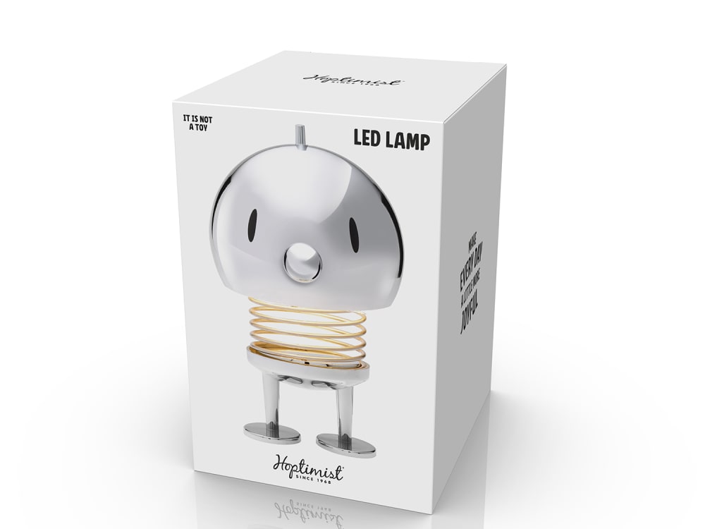 Figurine lampe LED nomade L chrome