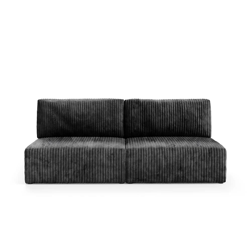 Canapé 3 places convertible en velours gris foncé