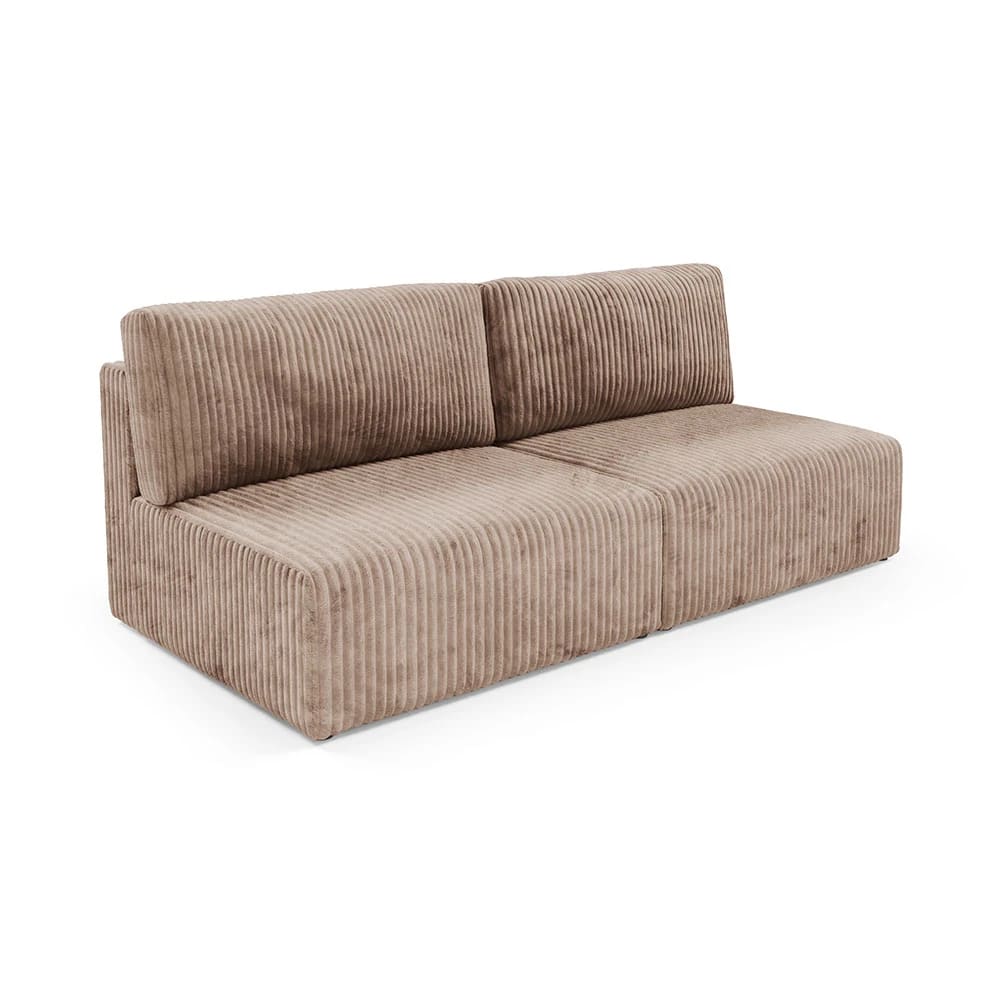 Canapé 3 places convertible en velours côtelé taupe