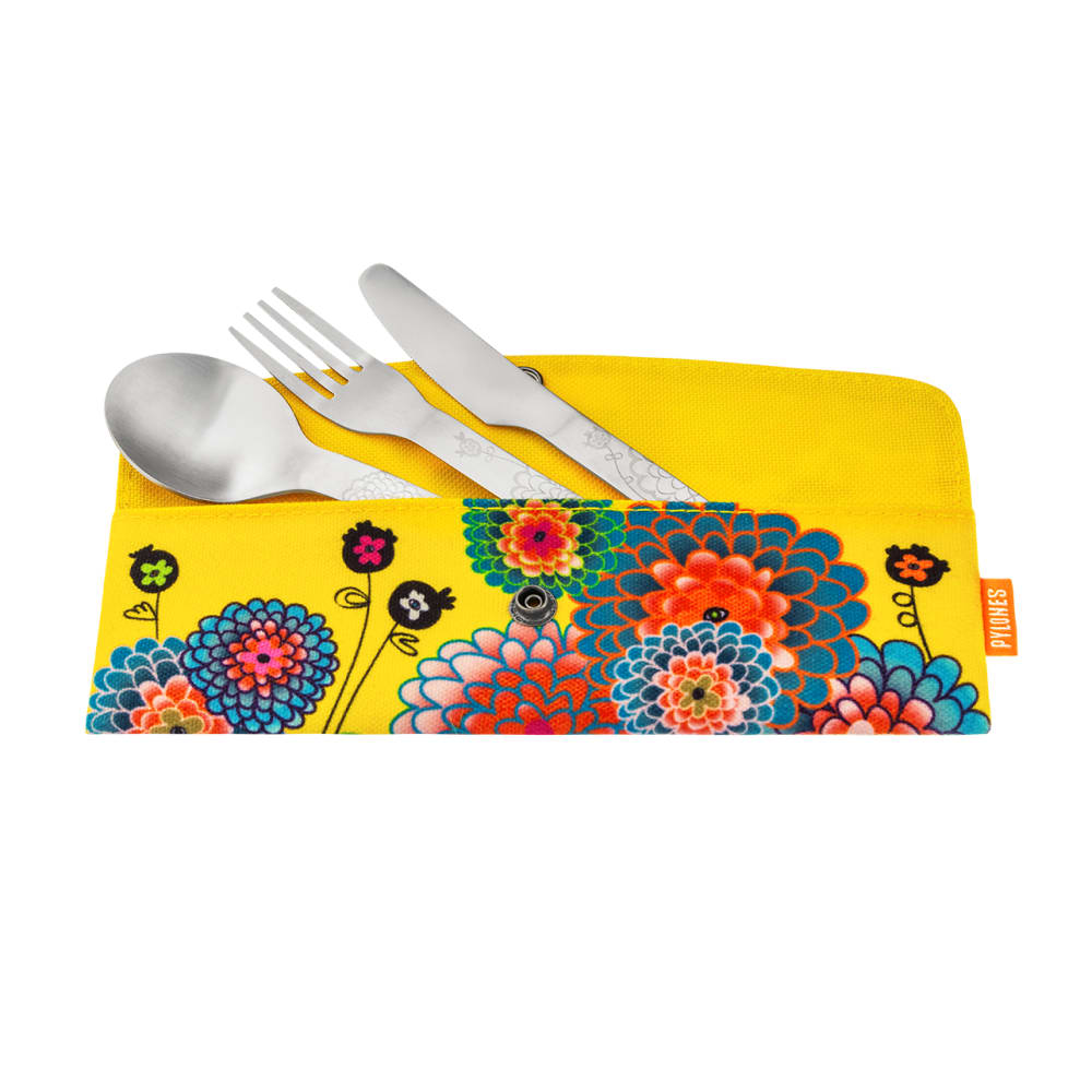 Set de 3 couverts jaune acier inoxydable 19 x 6 x 1 cm Set de 3 couverts jaune acier inoxydable 19 x 6 x 1 cm
