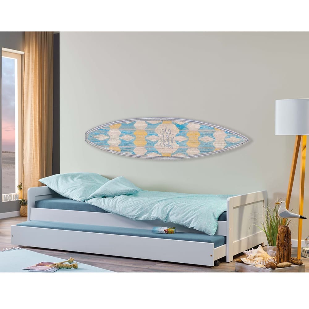 Lit gigogne 90x200 en bois massif vernis blanc - Maisons du Monde