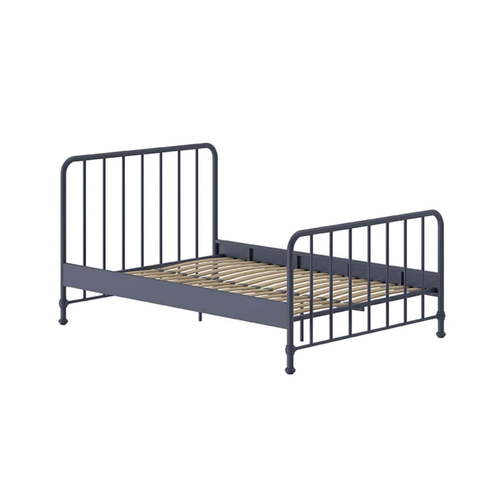 Lit à barreaux 140x200cm métal poudré bleu