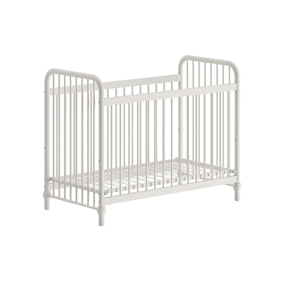 Lit bébé à barreaux 60x120cm hauteur réglable métal poudré blanc