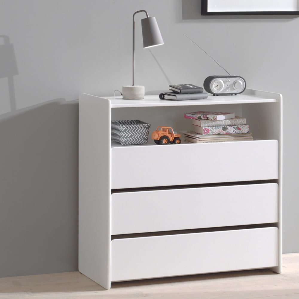 Commode 3 tiroirs et niche blanche - Maisons du Monde