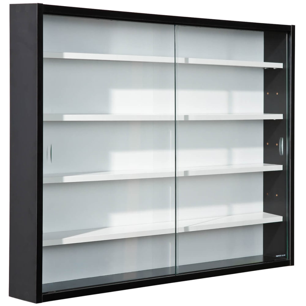 Vitrine murale 5 compartiments noire et blanche