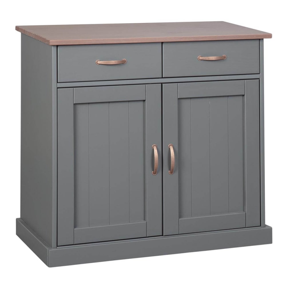 Buffet 2 portes 2 tiroirs coloris gris