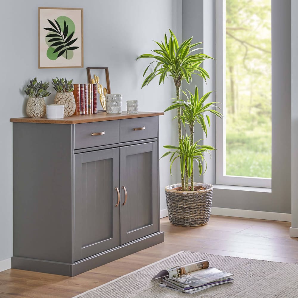 Buffet 2 portes 2 tiroirs coloris gris - Maisons du Monde