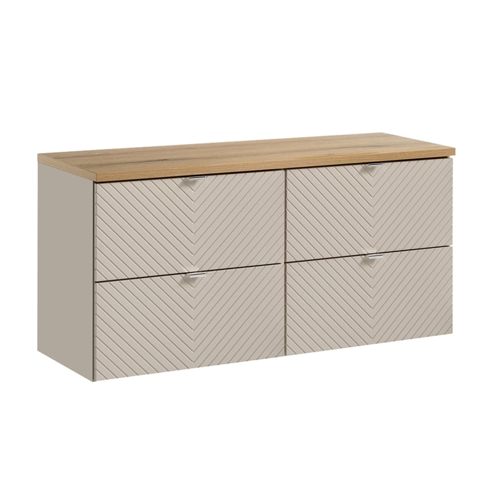 Meuble sous-vasque 4 tiroirs stratifiés beige