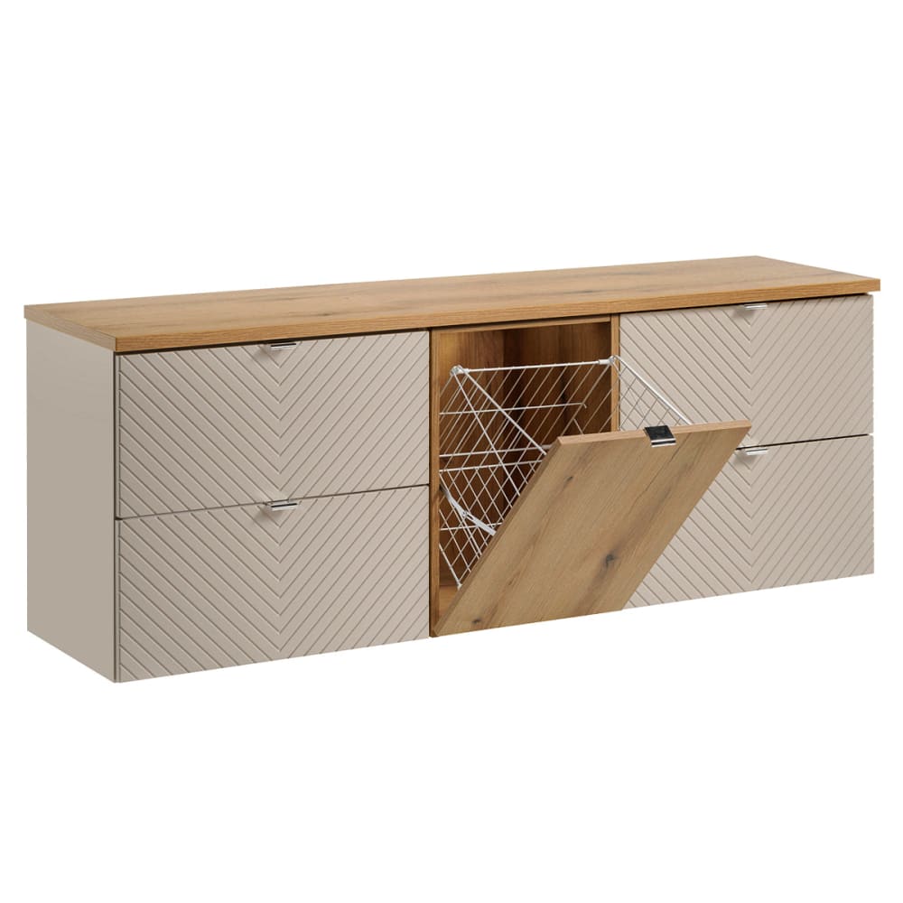 Petits meubles 160cm 4 Schubladen Melamin Kaschmir Beige Spanplatte