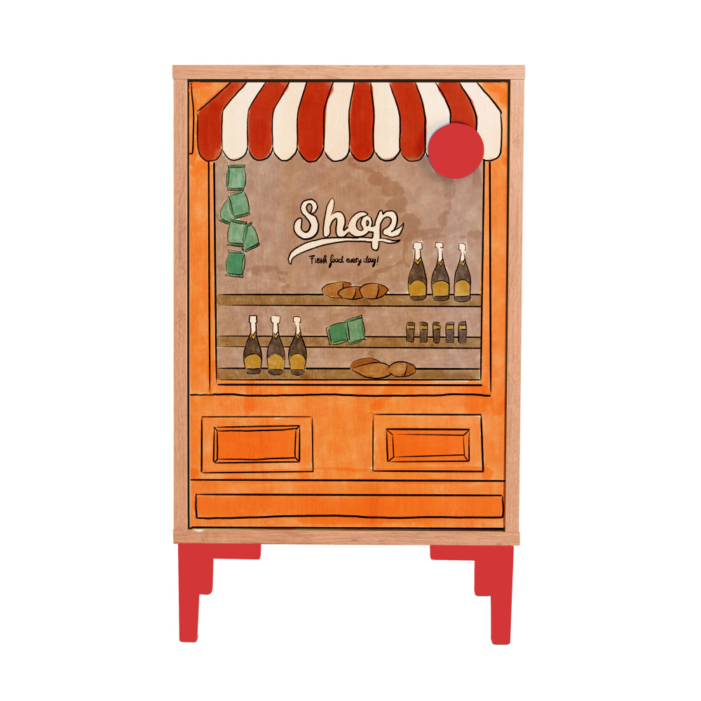 RNT by Really Nice Things - Table de chevet 1 porte couleur chêne imprimé  magasin