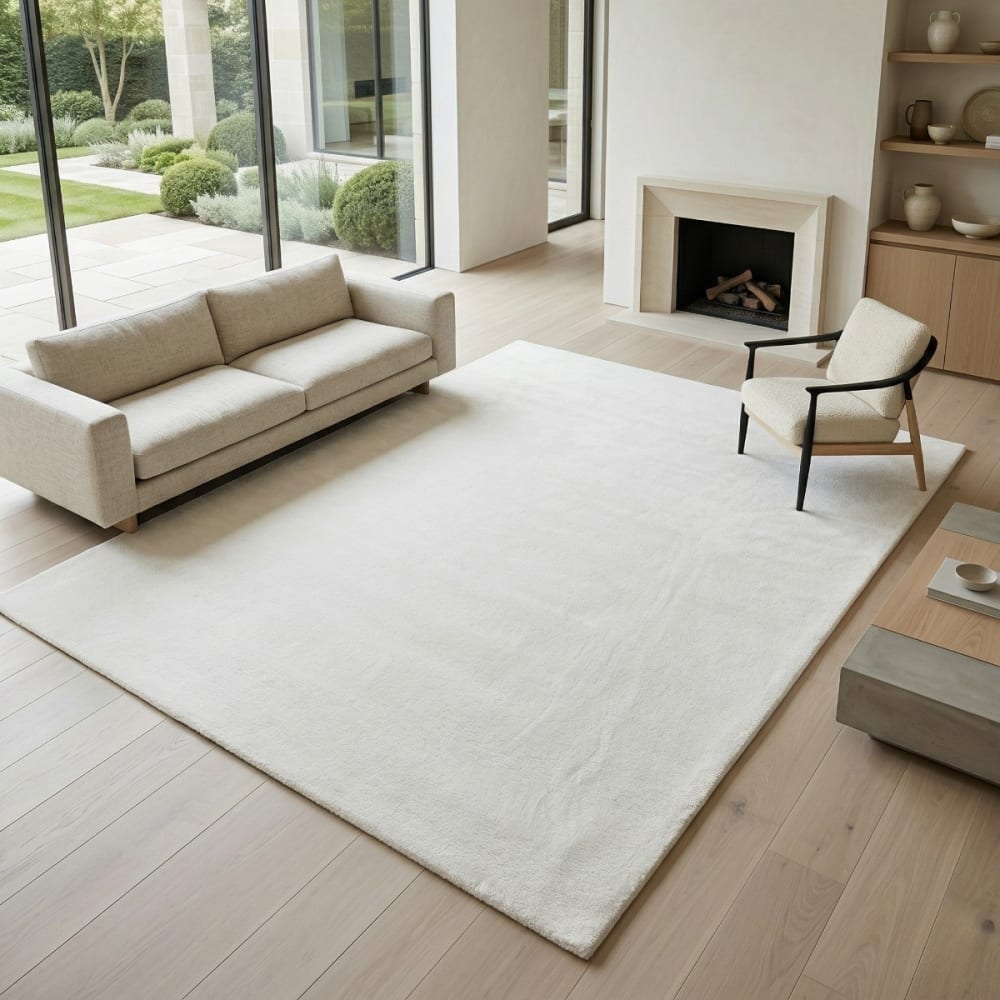Tapis à poils longs extra-doux blanc 120x160 — vue 3