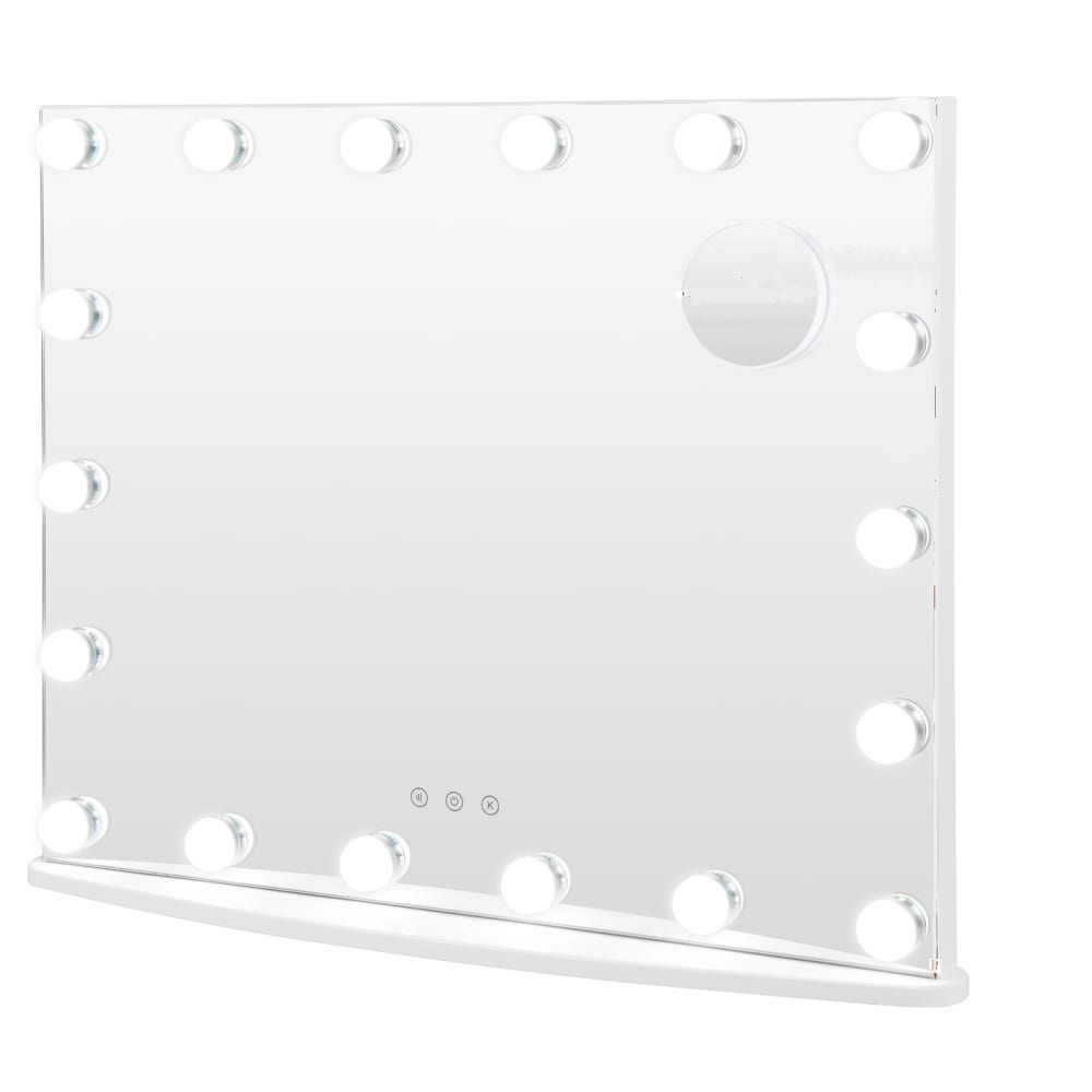 Giantex Schminkspiegel aus Glas 65 x 14 x 52,5 cm, Weiß Weiß Glas