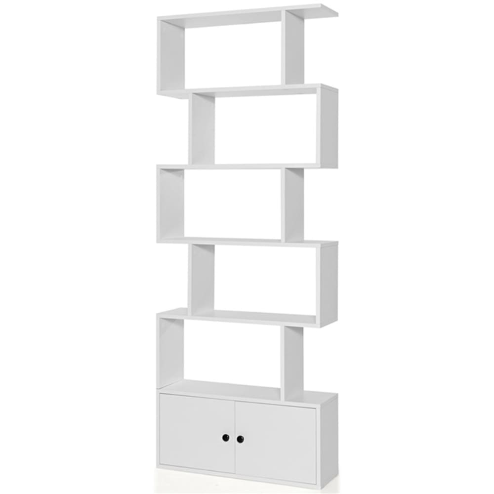 Giantex Bücherregal mit 5 Ebenen aus Holz 70x23x183cm, Weiß Weiß Holz