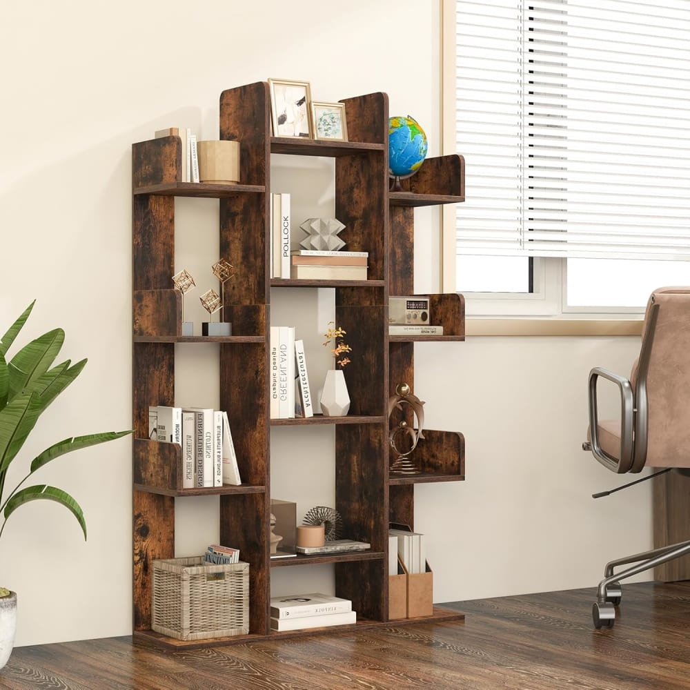 Bücherregal in Baumform aus Holz 86x24,5x141cm, Braun - Maisons