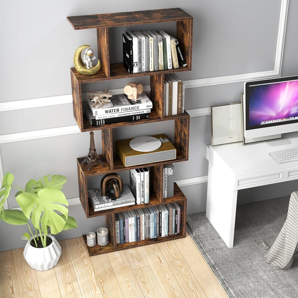 Bücherregal mit 5 Ebenen aus Holz 70x23,5x158cm, Braun - Maisons