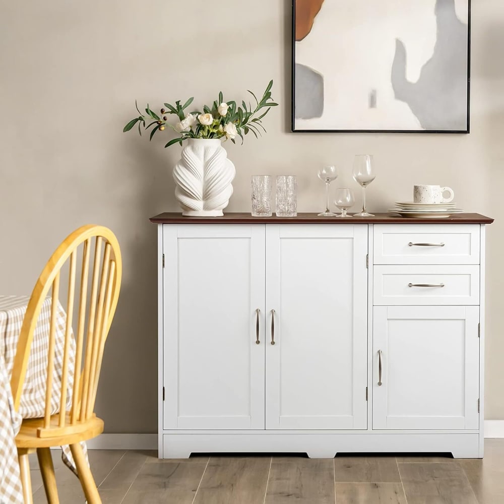 Küchenschrank aus Holz 100x40x78cm, Weiß - Maisons Du Monde