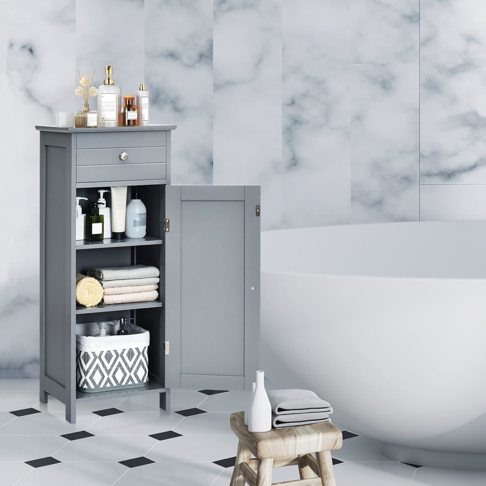 Badschrank aus Holz 35x30x87cm, Grau - Maisons Du Monde