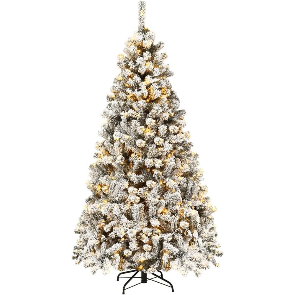 Giantex Künstlicher Weihnachtsbaum aus PVC 128x128x230cm, Weiß Weiß Pvc - Polyvinlychlorid