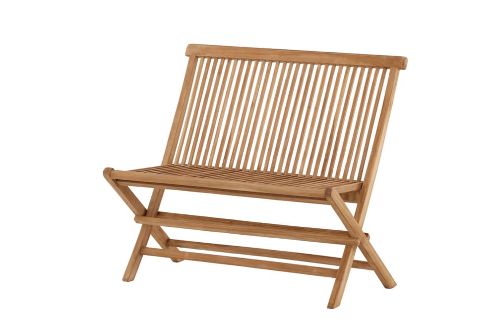 Banc en teck couleur or